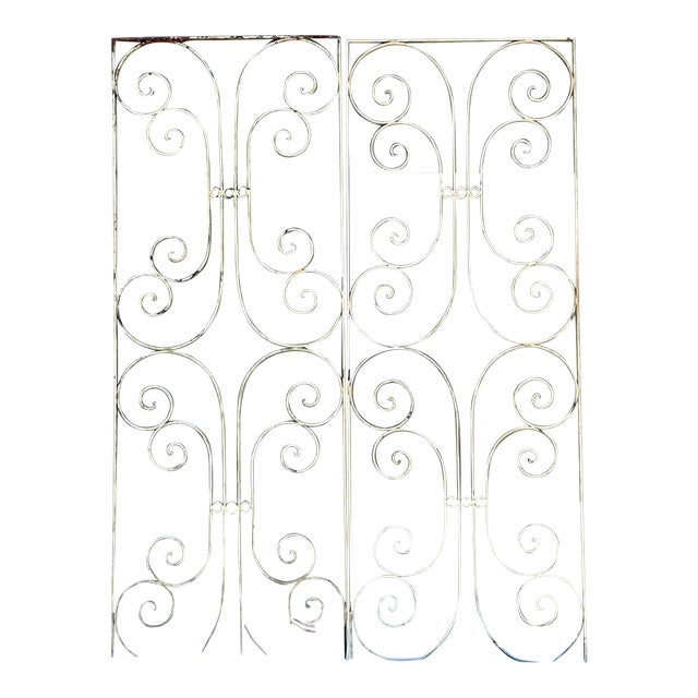 Vintage Wrought Iron Scrollwork Panels For Sale