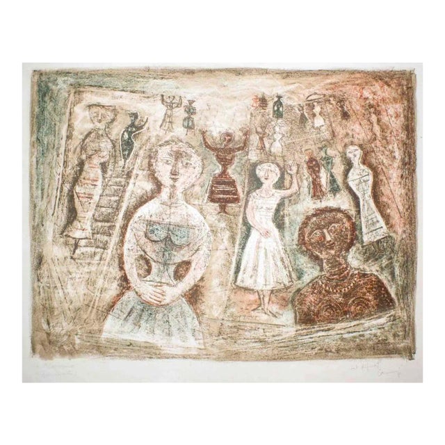 La Benvenuta - Original Lithograph by M. Campigli - 1970 ca. 1970 ca. For Sale