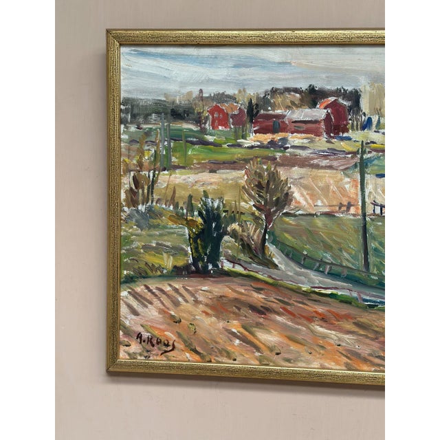 Alexander Roos, Landscape, 1950s, Oil Painting on Panel, Framed For Sale - Image 14 of 18