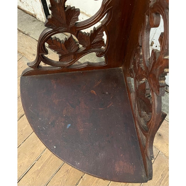 Victorian Early 20th Century Victorian Carved Walnut Shelf For Sale - Image 3 of 11