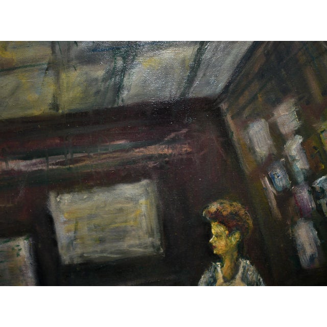 Yellow David Padworny Expressionist Painting of Artist in Studio - Oil on Canvas- Framed, Signed, Numbered For Sale - Image 8 of 10