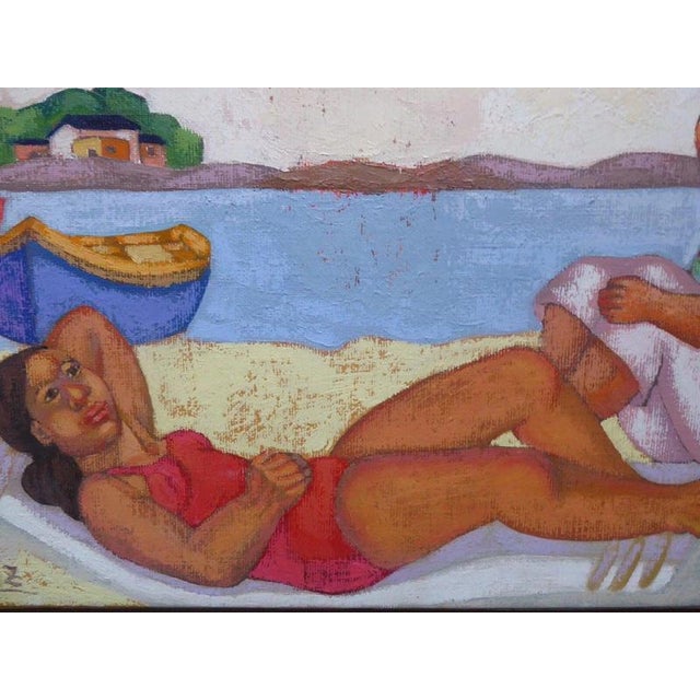 Juana Elena Diz, Fun in the Sun, 1960s, Oil Painting on Canvas, Framed For Sale - Image 12 of 16