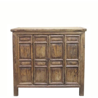 Naturally Aged 4 Panel Elm Cabinet For Sale