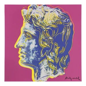 1986 Carnegie Museum of Art After Andy Warhol "Alexander the Great" Lithograph With Purple Background