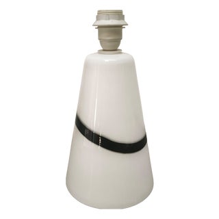 White Murano Glass Lamp with Black Band, 1970s For Sale