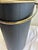 Vintage Mid-Century Black & Gold Wastebasket With Handle For Sale - Image 10 of 12