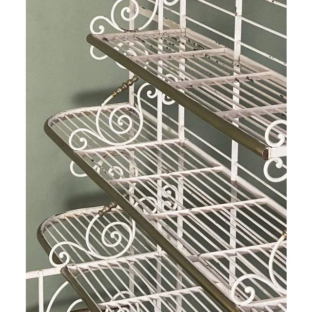 Metal Large French Boulangerie or Baker's Rack of Wrought Iron, Brass, and Nickel For Sale - Image 7 of 13