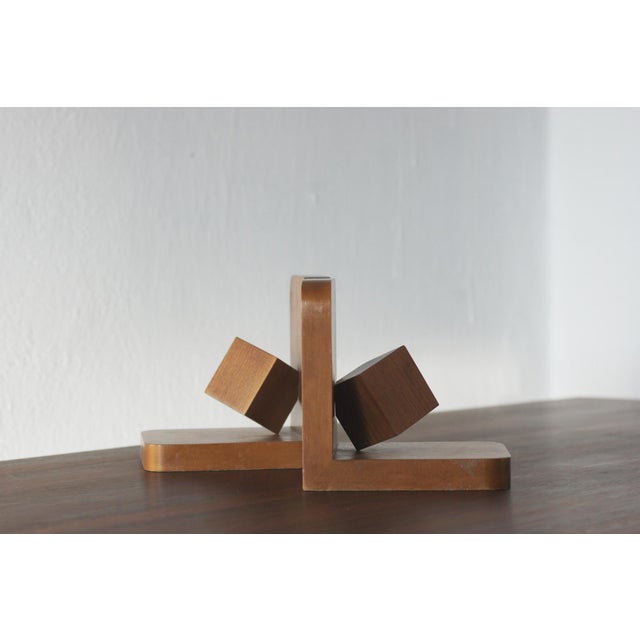 Mid-Century Modern Wooden Bookends, 1950s, Set of 2 For Sale - Image 4 of 5