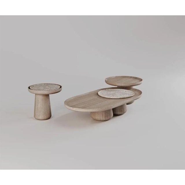 Contemporary Small Crema Marfil Bold Coffee Table by Mohdern For Sale - Image 3 of 6