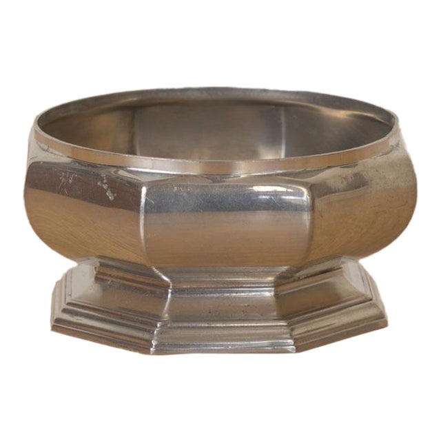 1930s French Art Deco Pewter Octagon Dish For Sale