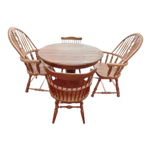 Vintage Ethan Allen Oak Dining Set - 5 Pieces