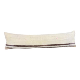 Turkish Hemp Pillow Cushion Natural Beige Brown Cushion Cover 12"x46" For Sale