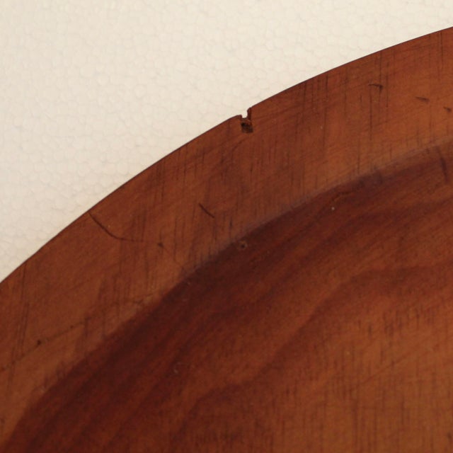 Mid-Century Modern 1980s Handcrafted Extra Large Round Walnut Tray | Small Table Top For Sale - Image 3 of 5