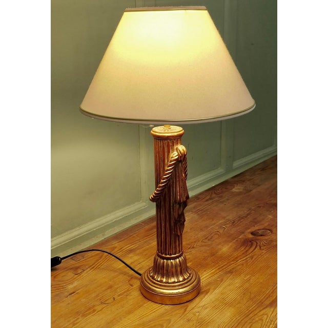 Large Italian Corinthian Column Table Lamp, 1960 For Sale - Image 3 of 8
