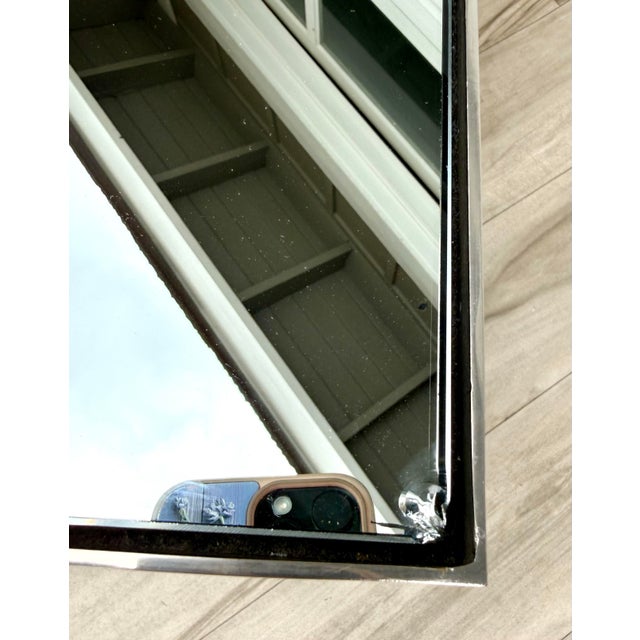 Vintage Neoclassical Maison Jansen Style Mirrored & Polished Steel Coffee Table For Sale - Image 12 of 14