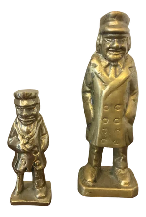 1960s Brass Fisherman "Salty Dog" Figurines - a Pair