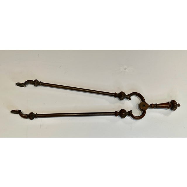Rare 19th Century Cast Bronze Fireplace Tools Set of 3 Pieces For Sale - Image 11 of 17