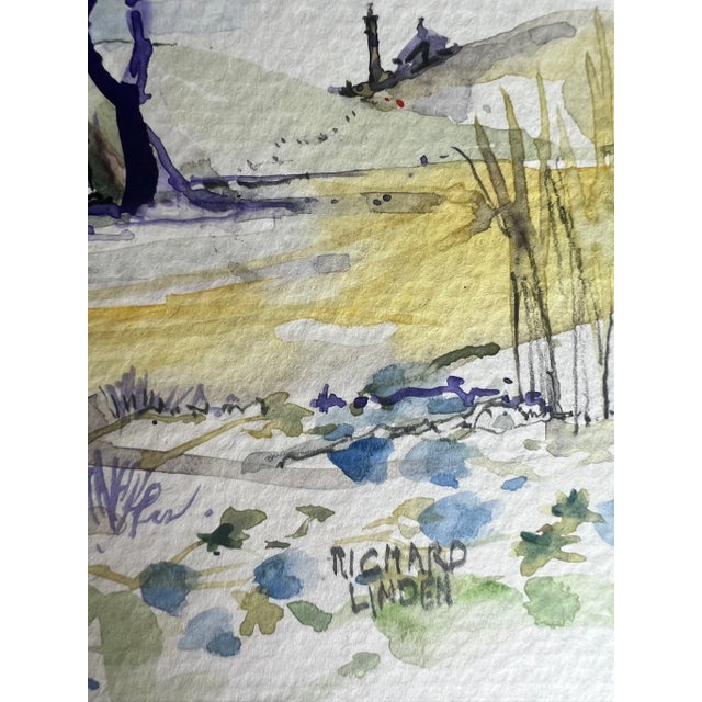 Mid 20th Century Original Watercolor Painting, Grove of Trees For Sale In Houston - Image 6 of 7