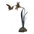 1970s Bronze Metal Hummingbird Flower Sculpture For Sale