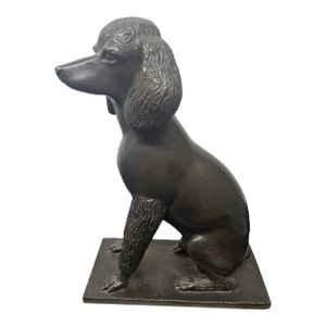 Signed 13" Bronze of a Poodle by Edward Fenno Hoffman III Pafa Mounted on Marble
