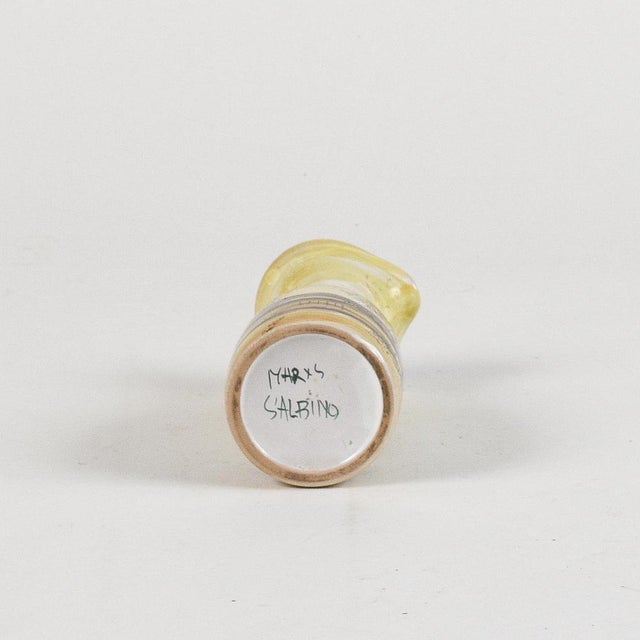 Brown Painted Ceramic Vase with Trees by Mharxs Salbino, 20th Century For Sale - Image 8 of 9