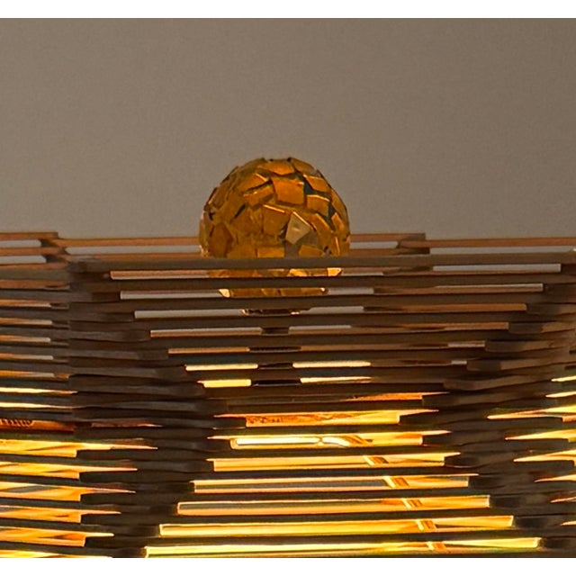 Midcentury Folk Art Popsicle Stick Lamp - Rewired For Sale - Image 10 of 11