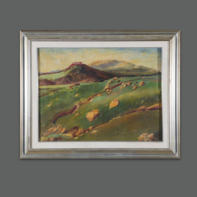 Early 20th Century Konstantinos Maleas Credited Acropolis Painting For Sale - Image 14 of 14