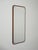 Rectangular mirror with rounded corners, teak frame, and exposed screws. Original manufacturer's label present. Swedish...