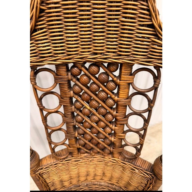 Copper 1930s Heywood - Wakefield American Victorian Wicker Accent Chairs, Attributed - A Pair For Sale - Image 8 of 12