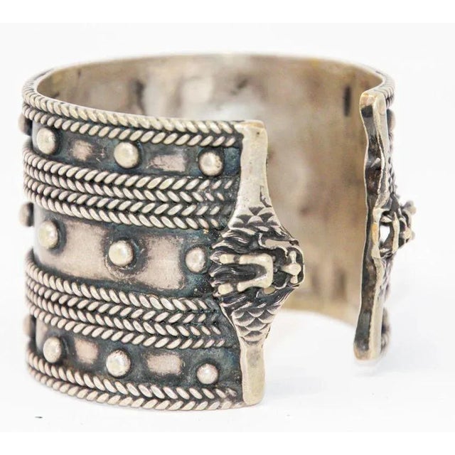 Mid 20th Century Moroccan Vintage Berber Tribal Ethnic Cuff For Sale - Image 11 of 18