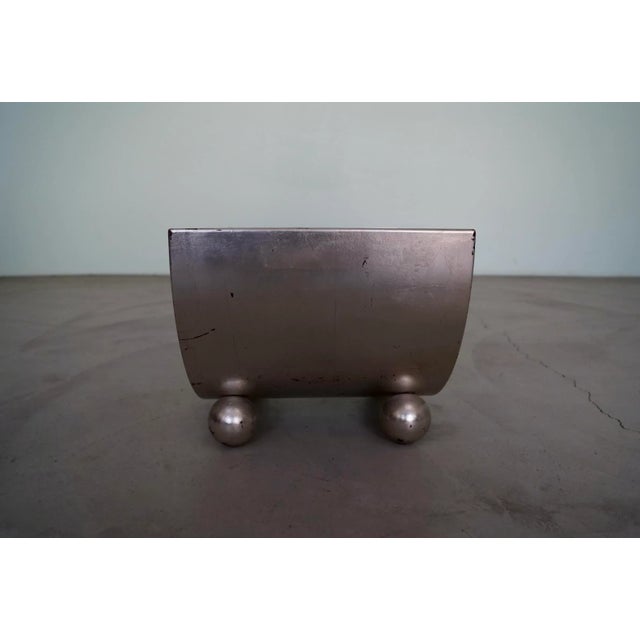 Silver 1950's Mid-Century Modern Bentwood Silver Leaf Magazine Rack For Sale - Image 8 of 13