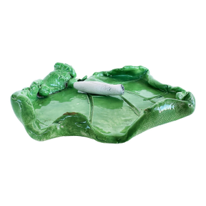 Studio Pottery Leaf Ashtray With Detached Marijuana Cigarette