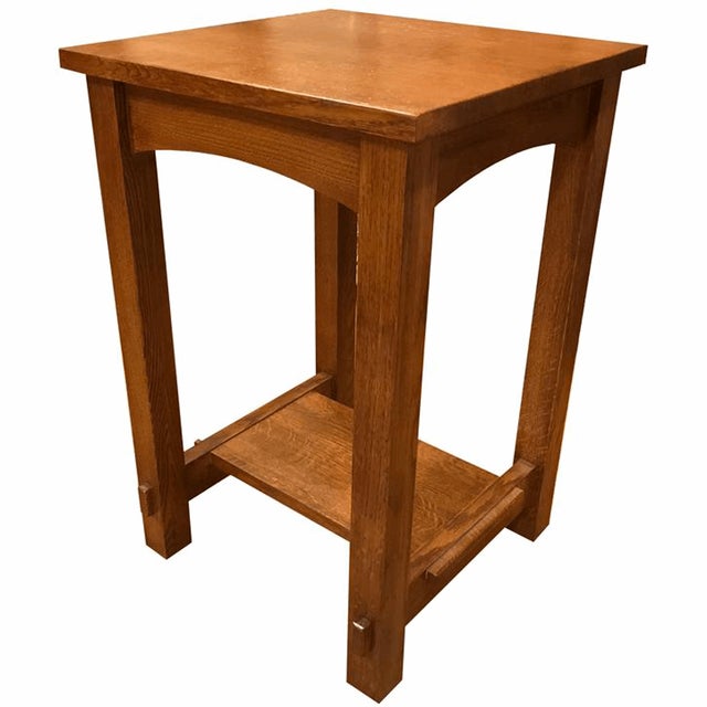 2020s (Michael's Cherry) Mission Mortise and Tenon End Table For Sale - Image 5 of 9