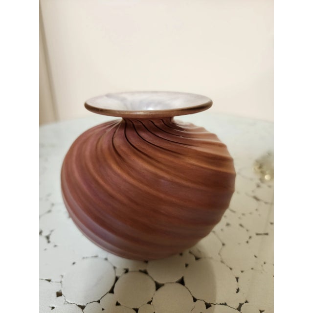 Late 20th Century Handmade Spiral Vase and Signed by Magic Sands Glass Art Studio For Sale In Palm Springs - Image 6 of 8