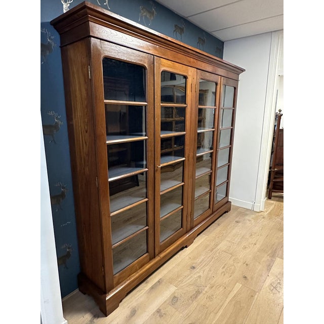 Large English Bookcase in Walnut For Sale - Image 3 of 15