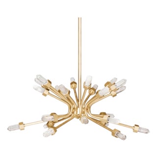 Quartz Burst Chandelier by Ashley Childers for Global Views – Satin Brass, 34” For Sale