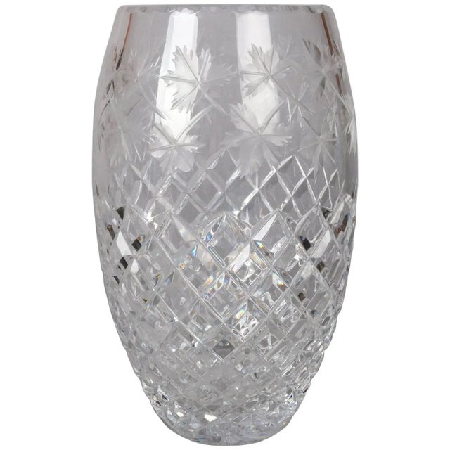 Antique Hawkes School Brilliant Cut Crystal Maple Leaf Vase, 20th Century For Sale - Image 9 of 9