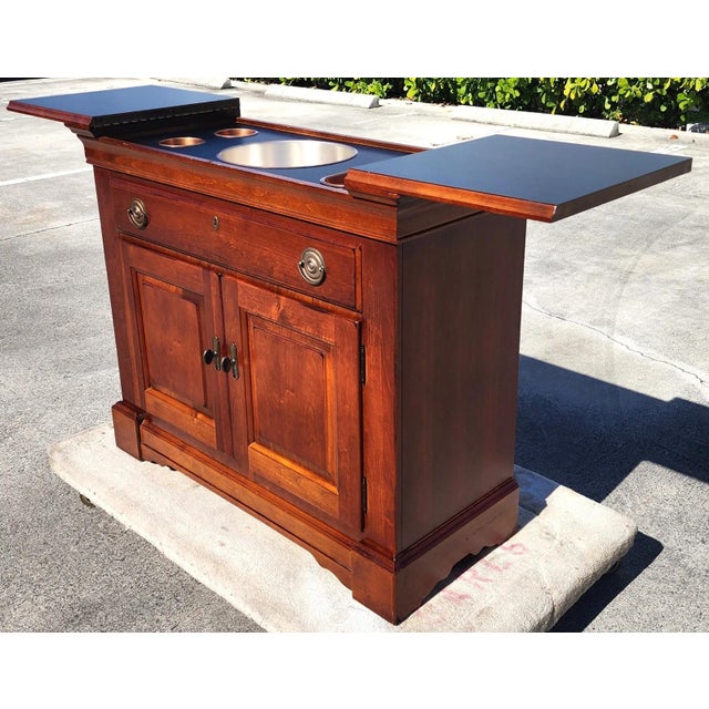 Bassett Bassett Chris Madden Collection Bar Flip Top Rolling For Sale - Image 4 of 16