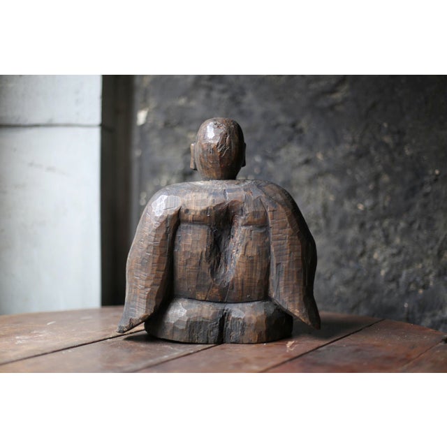 Early 19th Century Early 19th Century Antique Wood Figure “Kobo Daishi” For Sale - Image 5 of 12