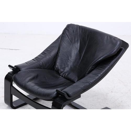 1970s Vintage Lounge Chair in Leather, 1970s For Sale - Image 5 of 14