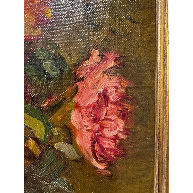 Oil on Canvas Flowers in Vase For Sale In Nashville - Image 6 of 12