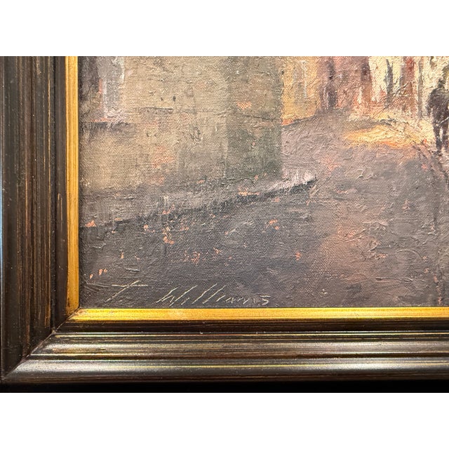 American Oil Painting of European City Scape For Sale - Image 3 of 4