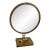 Large 1950s Italian Brass Vanity Mirror With Pierced Star Border & Scroll Base, 22″ For Sale