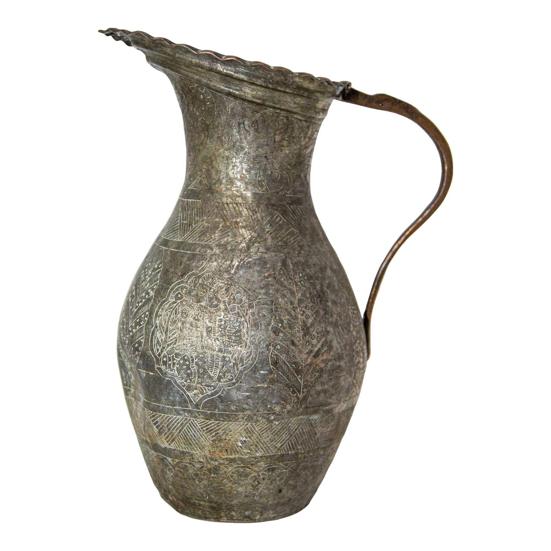 Dupuy Berberian 「Nectars」 Islamic Tinned Copper Pitcher Middle Eastern Persian Antique