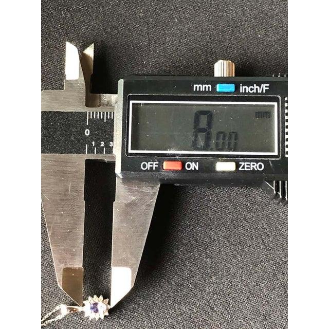 14 Karat White Gold Necklace With Diamonds and Oval Tanzanite Pendant For Sale - Image 12 of 12