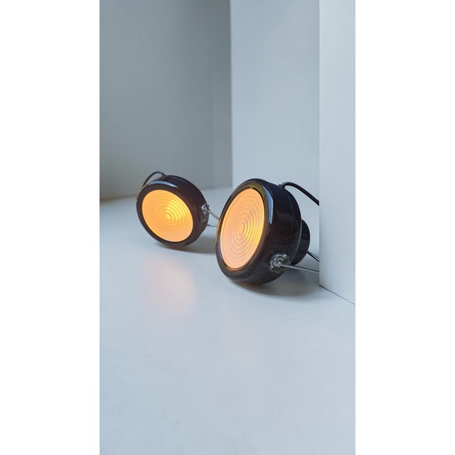 Black Sciuko Lamps by Achille and Pier Giacomo Castiglioni for Flos, Italy, 1960s, Set of 2 For Sale - Image 8 of 9