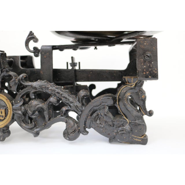 Black Antique Cast Iron Beam Balance with Dragon Motif by Juliusz Sperling, 1920s For Sale - Image 8 of 9