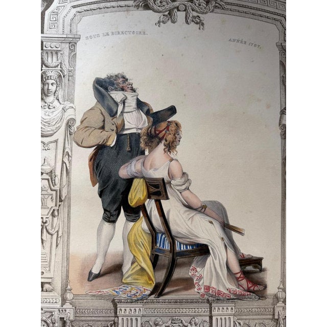 Paper Achille Devéria, Costume Under the Directory, 1847, Lithograph For Sale - Image 7 of 15