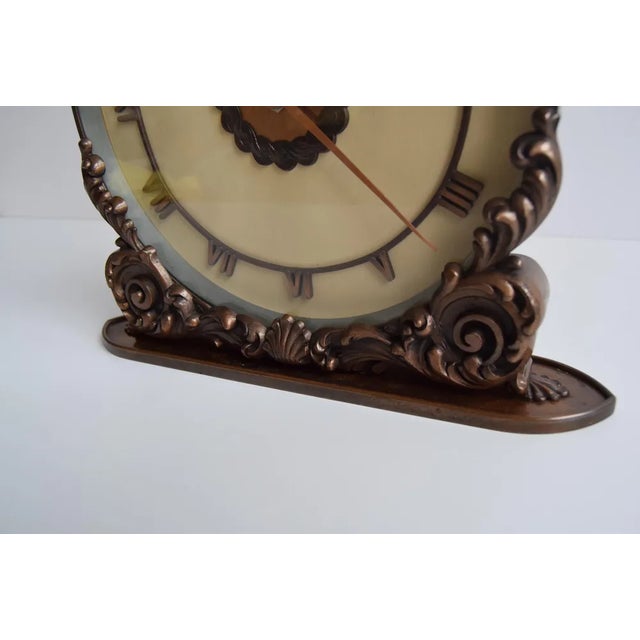 Metal Mid-Century Decorative Clock, Czechoslovakia, 1960s For Sale - Image 7 of 13