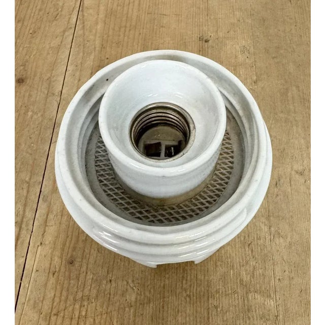 Vintage Porcelain and Milk Glass Ceiling Light, 1960s For Sale - Image 11 of 16